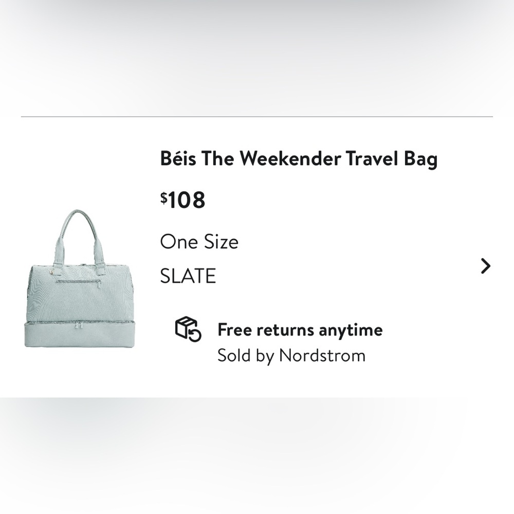 BEIS The Weekender Travel Bag in slate